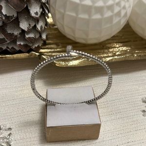 Screw Roped Detail Bangle 14k Silver Plated